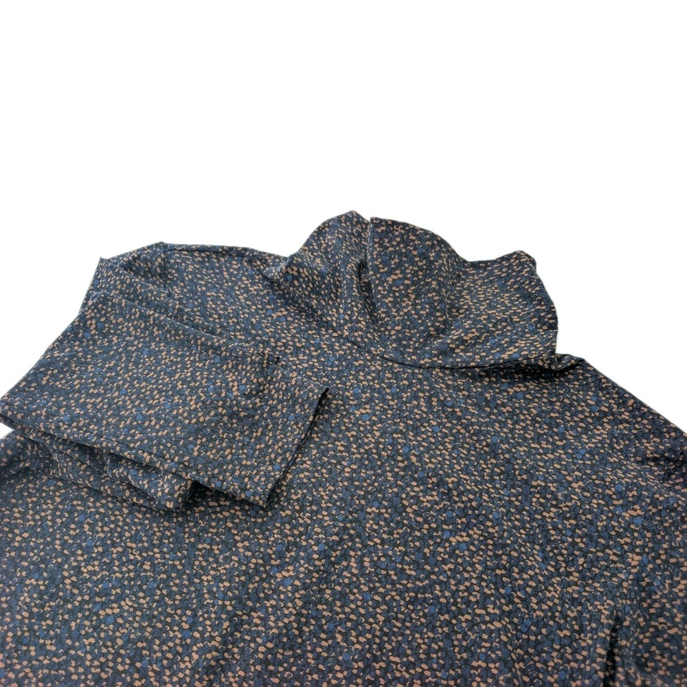 J. McLaughlin Women's M Long Sleeve Turtleneck Shirt All Over Micro Dot Print